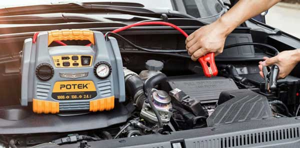 POTEK best portable tire inflator with gauge POTEK Best Portable Tire Inflator With Gauge